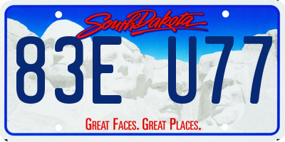 SD license plate 83EU77