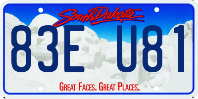 SD license plate 83EU81