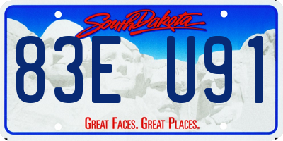 SD license plate 83EU91