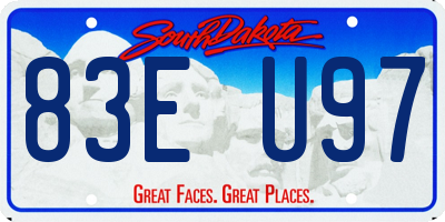 SD license plate 83EU97