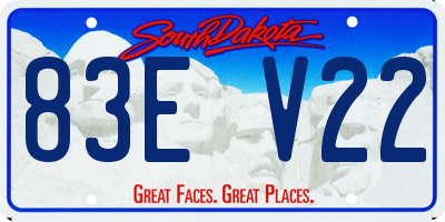 SD license plate 83EV22