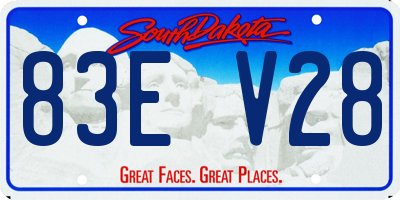 SD license plate 83EV28