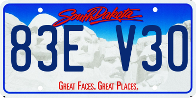 SD license plate 83EV30