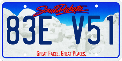 SD license plate 83EV51