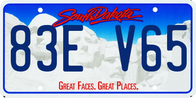 SD license plate 83EV65