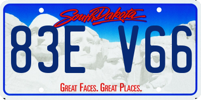 SD license plate 83EV66