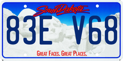 SD license plate 83EV68