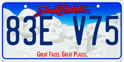 SD license plate 83EV75