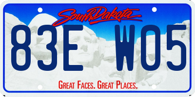 SD license plate 83EW05