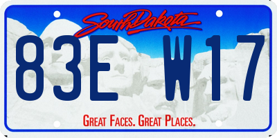 SD license plate 83EW17