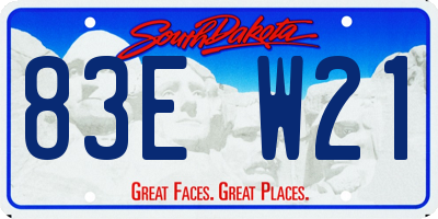 SD license plate 83EW21