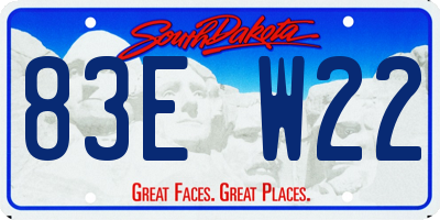 SD license plate 83EW22