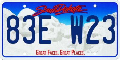 SD license plate 83EW23