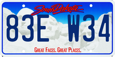 SD license plate 83EW34