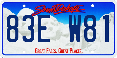 SD license plate 83EW81