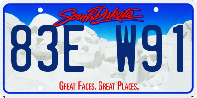 SD license plate 83EW91