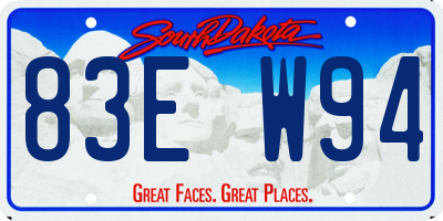 SD license plate 83EW94