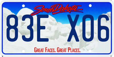 SD license plate 83EX06