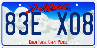 SD license plate 83EX08