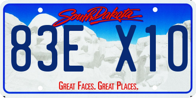 SD license plate 83EX10