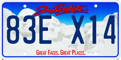 SD license plate 83EX14