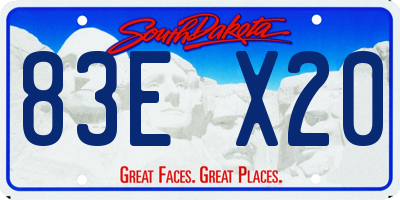 SD license plate 83EX20