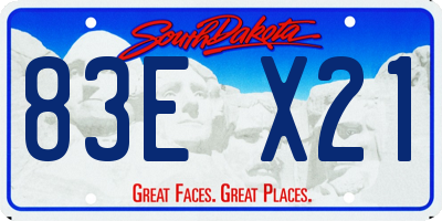 SD license plate 83EX21