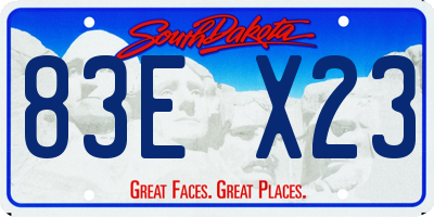 SD license plate 83EX23