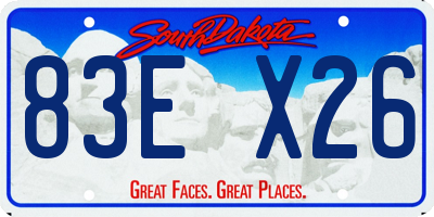SD license plate 83EX26
