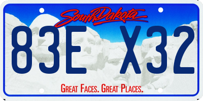 SD license plate 83EX32