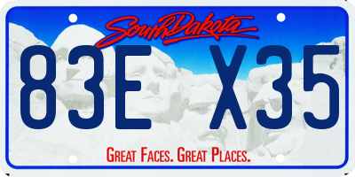 SD license plate 83EX35