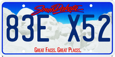 SD license plate 83EX52