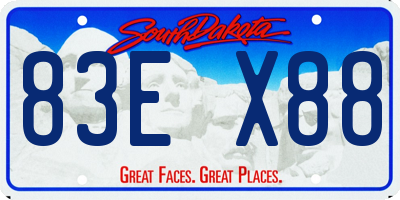 SD license plate 83EX88