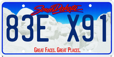 SD license plate 83EX91