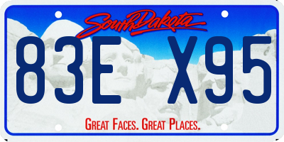 SD license plate 83EX95