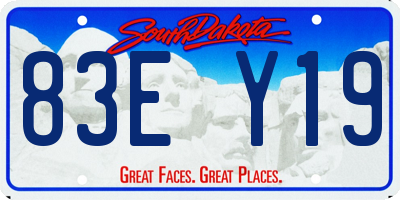 SD license plate 83EY19