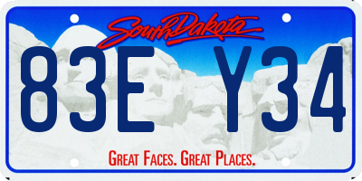SD license plate 83EY34
