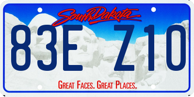 SD license plate 83EZ10