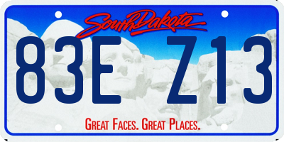 SD license plate 83EZ13
