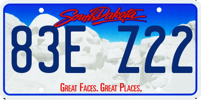SD license plate 83EZ22