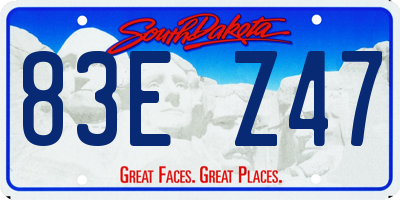 SD license plate 83EZ47