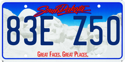 SD license plate 83EZ50