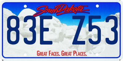 SD license plate 83EZ53