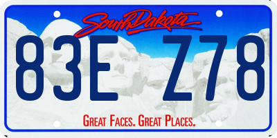 SD license plate 83EZ78
