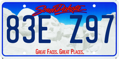 SD license plate 83EZ97
