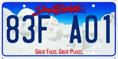 SD license plate 83FA01