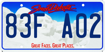 SD license plate 83FA02
