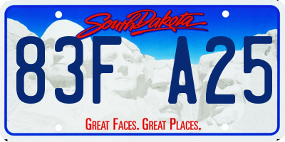 SD license plate 83FA25