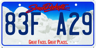SD license plate 83FA29