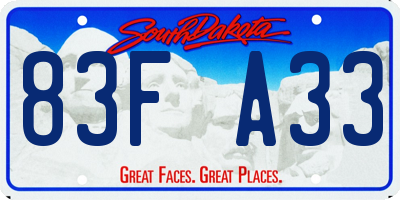 SD license plate 83FA33
